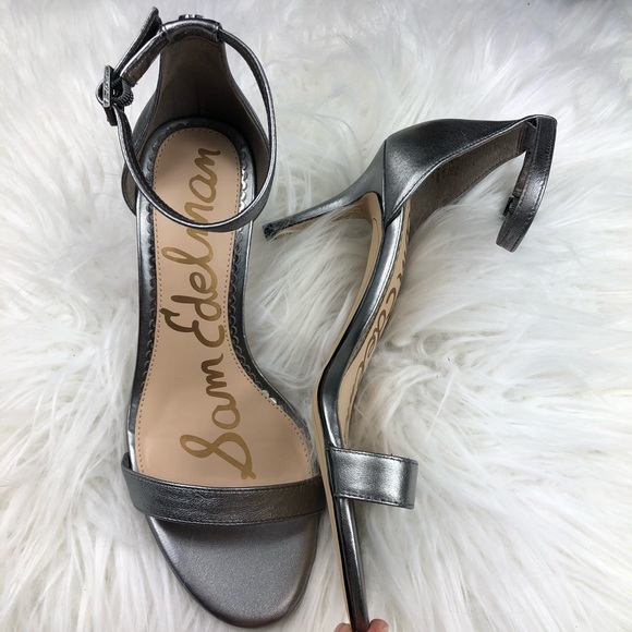 Sam Edelman Shoes - Nwot Sam Edelman pewter ankle strap heel sandals